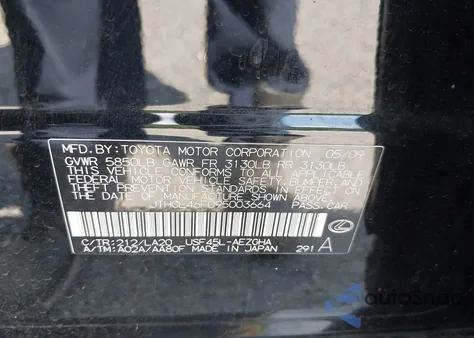 2009 Lexus Ls 460 z USA, uszkodzony, nr VIN JTHCL46F095003664